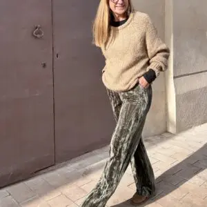 Pantalón ancho de terciopelo