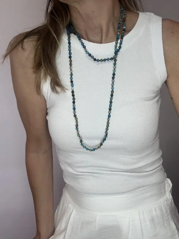 Collar largo piedra mediana (+colores) - Imagen 2