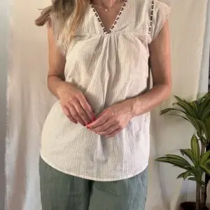 Camisa bordado escote (+tallas)
