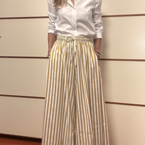 Falda/Pantalón ancho raya marrón