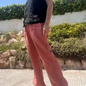 Pantalón recto rayas lino (+colores)