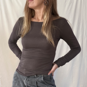 camiseta m/l modal básica cuello barca