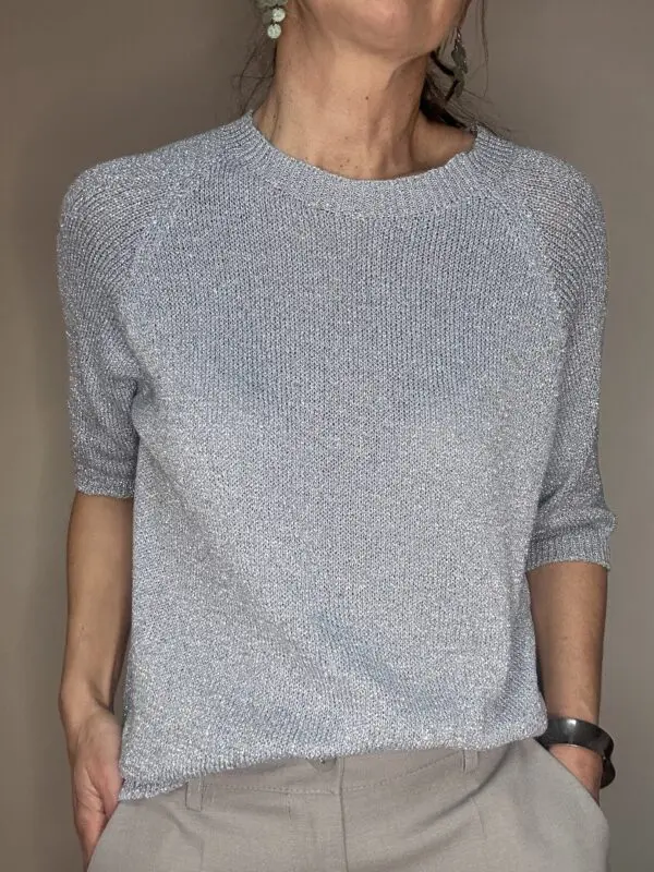 Jersey punto lúrex azul