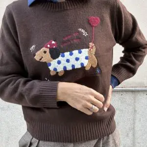 Jersey punto bordado perrito