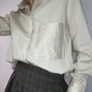 Camisa beige rayón (+tallas)