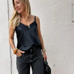 Top lencero raso con puntilla (+colores)