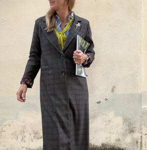 Abrigo largo de cuadros