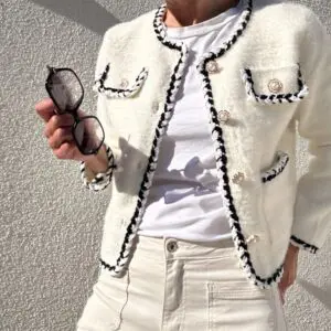 Chaqueta de punto efecto tweed