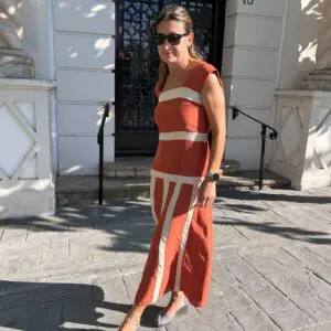 Vestido midi Terracota